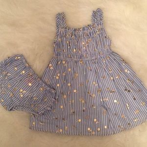 Striped Dress With Golden Cherries